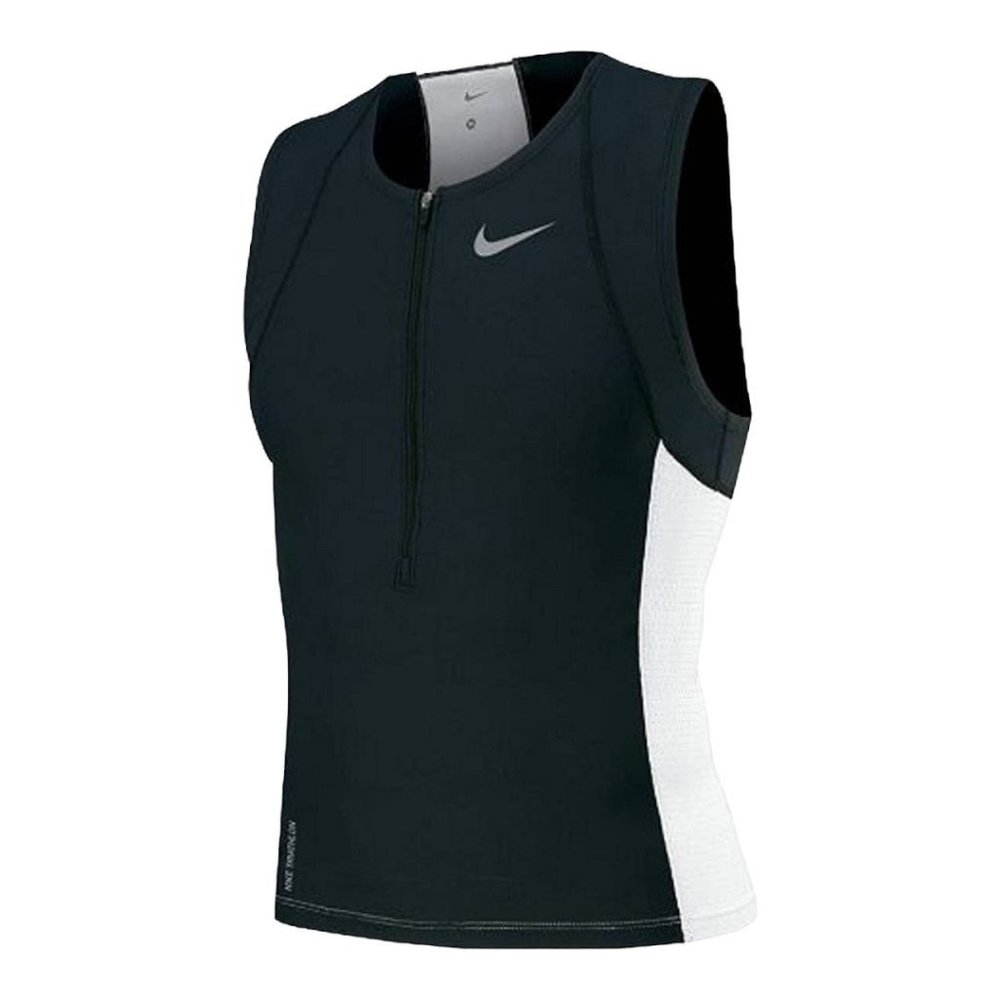 Nike NEW $87 Men's Swim & Triathlon Tri Tank Top Shirt, Black & White